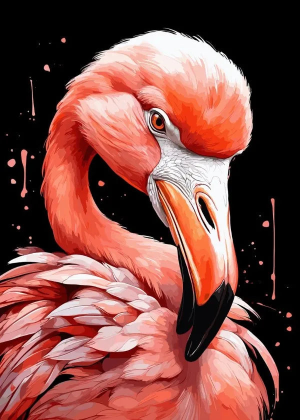 Crane Bird Owl Parrot Eagle Toucan Flamingo Animal Splatter Poster Print Canvas Painting for Living Room Home Decor Cuadros