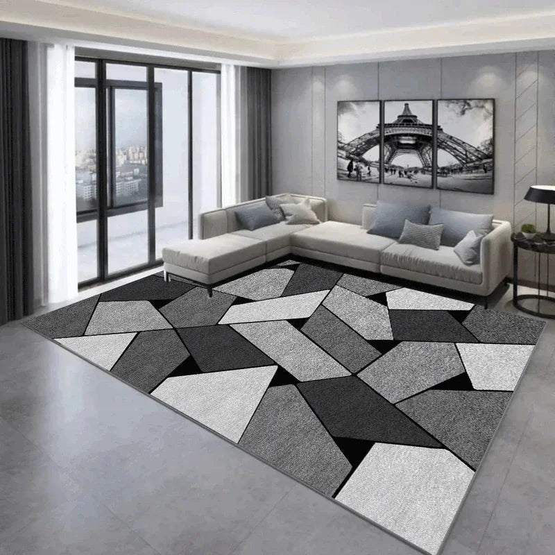 VIKAMA Scandinavian Geometric Modern Crystal Pile Sofa Bathroom Bedside Back Dirty Resistant Anti-Slip Machine Washable Rugs