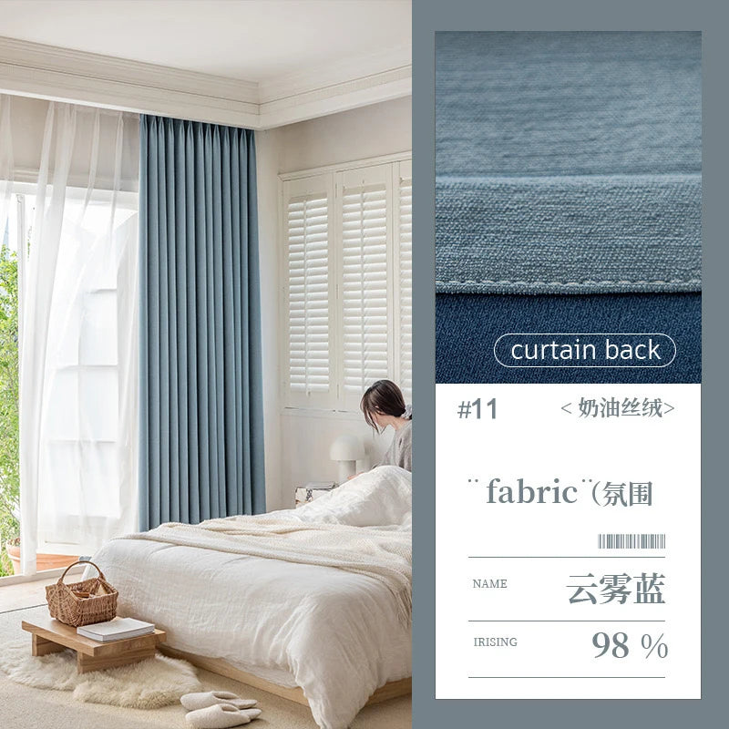 Custom Size Super Soft Chenille High Blackout Curtains for Bedroom Living Room Romantic Colors Three-dimensional Texture
