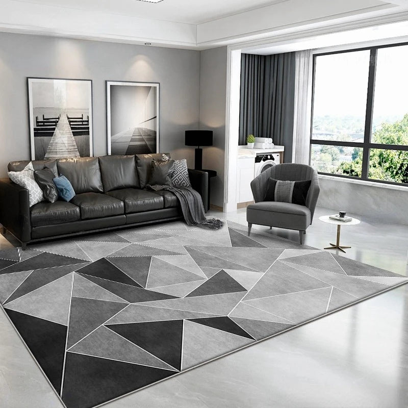 Nordic Marble Geometry Carpets for Living Room Light luxury Large area Home Decor rugs Bedroom Non-slip soft Floor Mats Washable