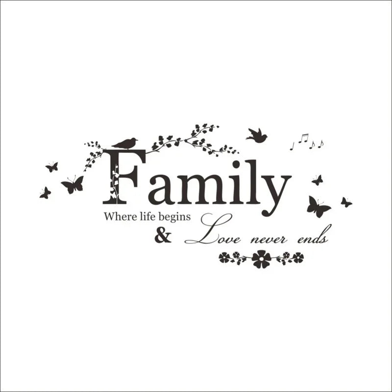 Family Love Never Ends Wall Decal