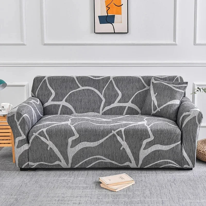 Flower Printed Elastic Sofa Cover for Living Room & Bedroom