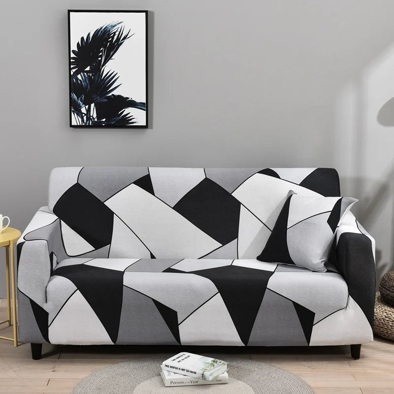 Flower Printed Elastic Sofa Cover for Living Room & Bedroom