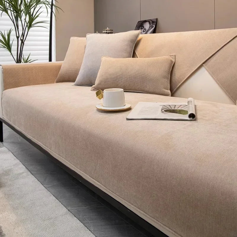 Four Seasons Universal New Chenille Non-Slip Sofa Cushion Simple Sofa Cover Towel Luxury Sofa Cushion Backrest Cover Home Decor