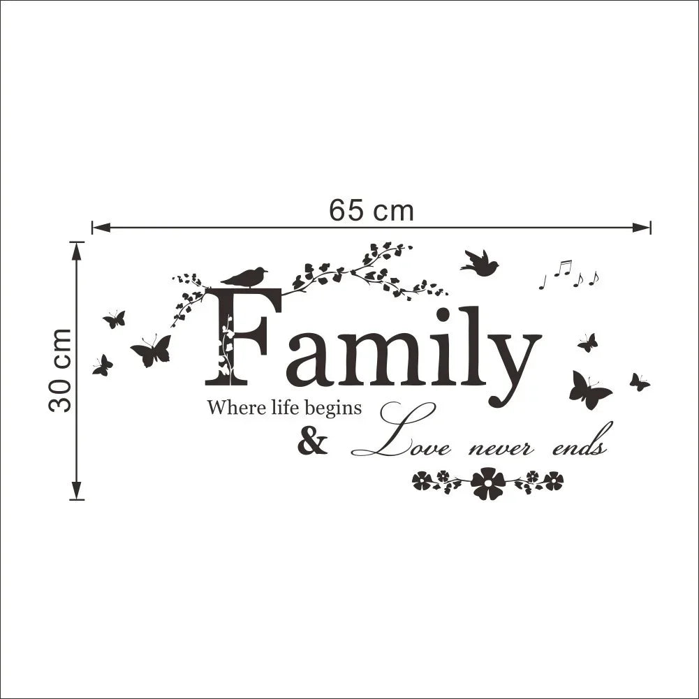 Family Love Never Ends Wall Decal