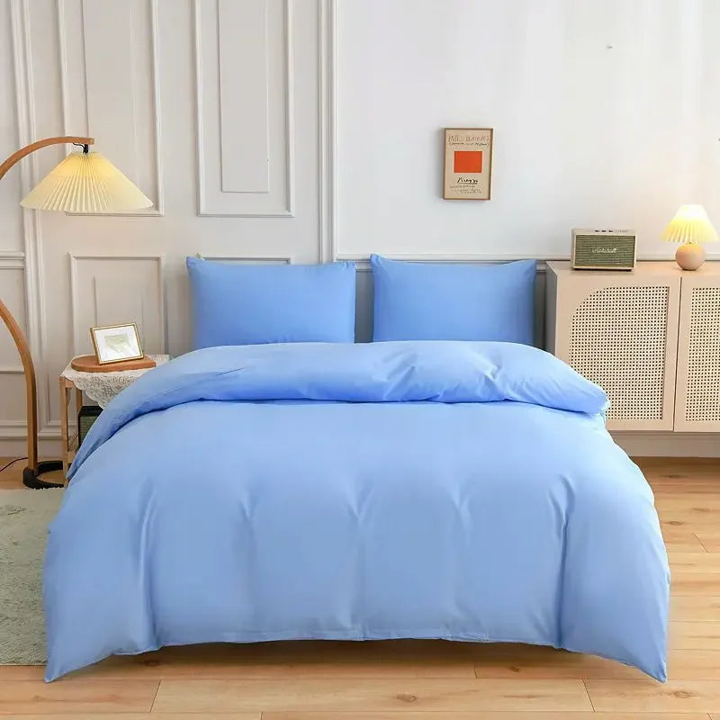 Nordic 3/4Pcs Solid Solor Bedding Set Home Duvet Cover Sheet Quilt Cover AB side Bedroom Decor Queen King Size 150x200 220x240