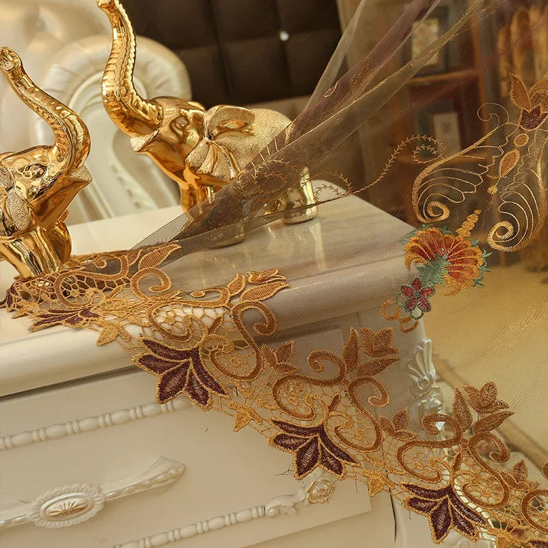 Royal aristocratic high-end custom embroidery curtains for Living Room European luxury villa curtains for Bedroom/Kitchen