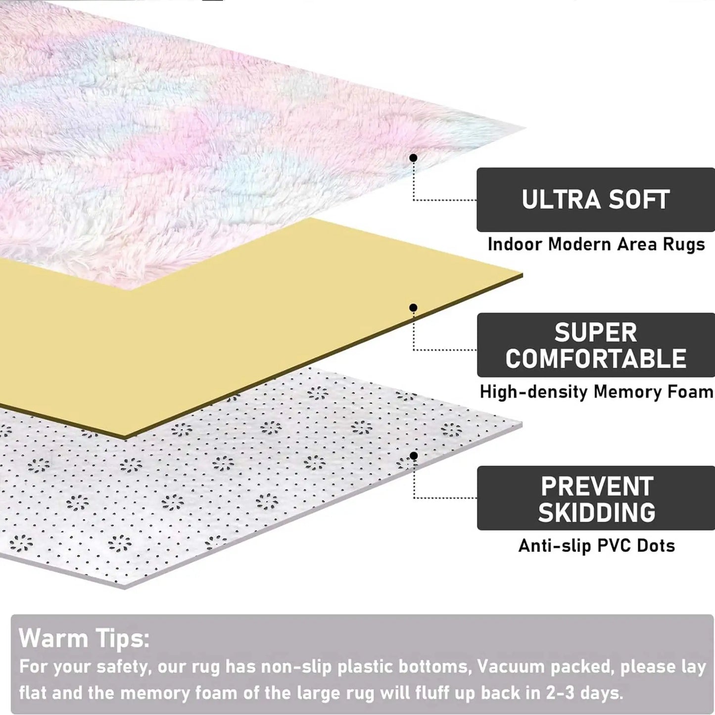 Rainbow Kids Carpet Soft Bedroom Rugs