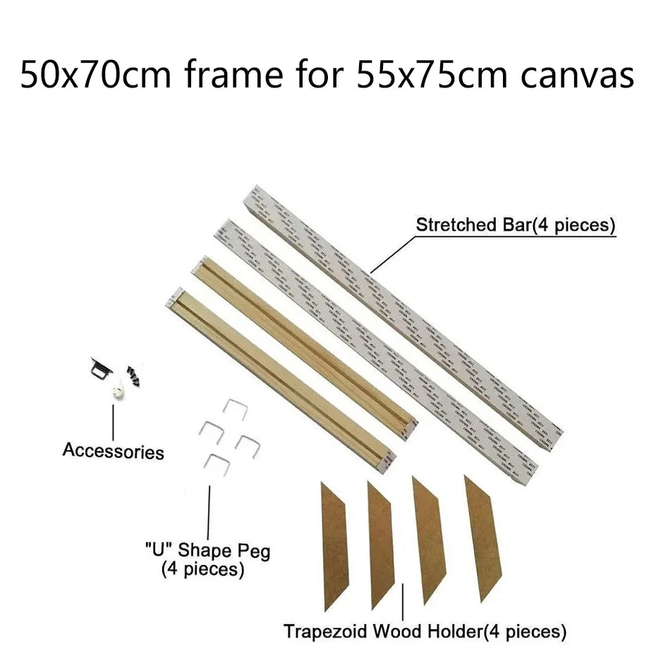 30x40 40x60 50x70cm Canvas Frame Wooden Frames Wooden Photo Oil Painting Canvas Diamond Painting Frames Canvas Wood Wall Frame