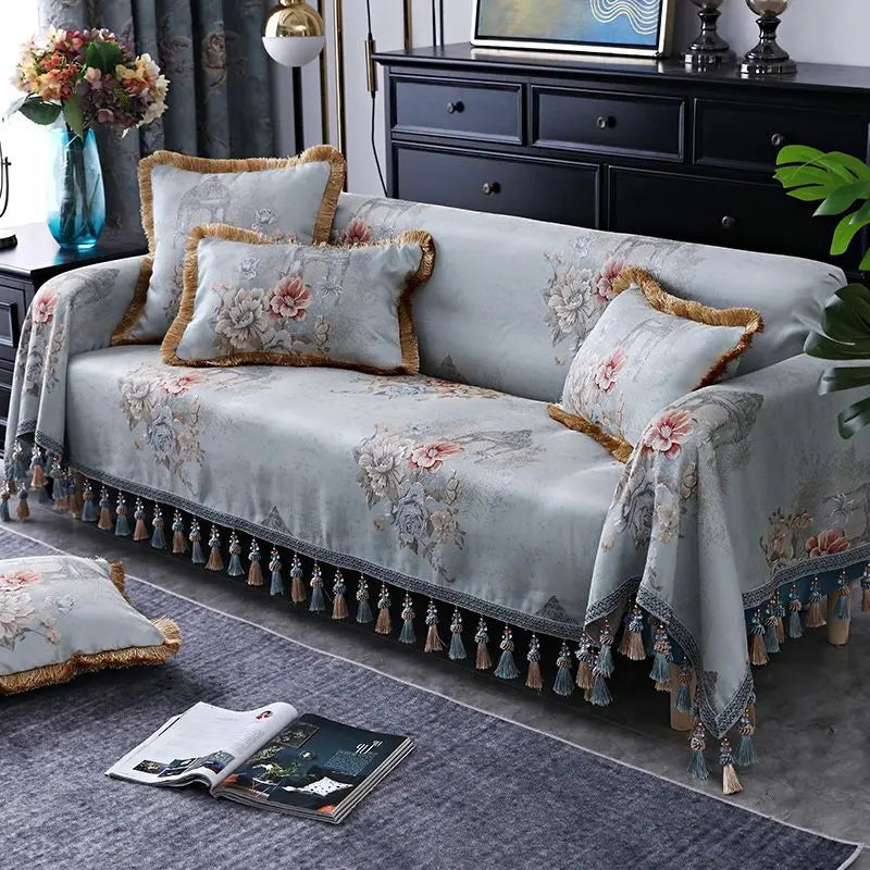 Throw Blanket Cotton Sofa Cover With Tassel Dust Anti-cat Scratch Protection Cover Sofa Blanket Full Four Season Throw Blanket