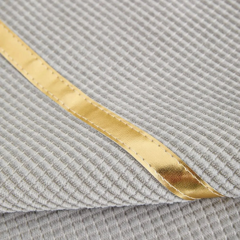 New Gold Edge Sofa Cushion Cover Seat Cushion Household 2024 Four Seasons Modern Simple Non Slip Corn Silk Fabric Sofa Cover