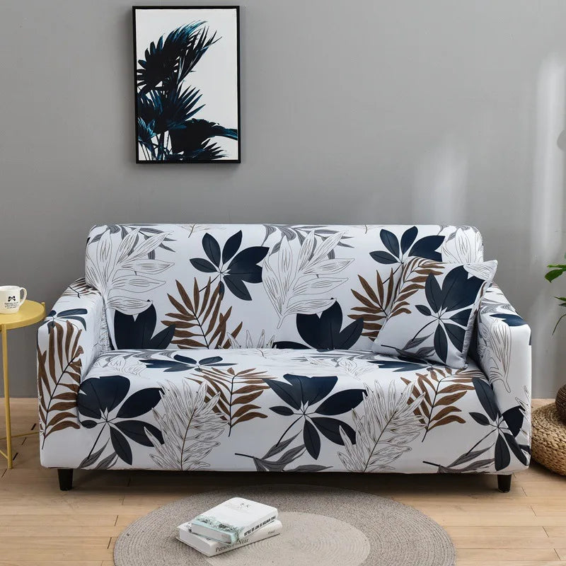 Floral Printed Stretch Sofa Cover with Elastic Band