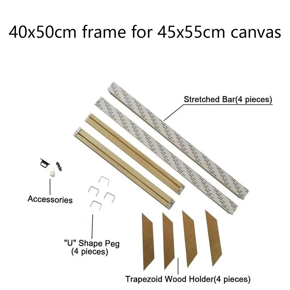30x40 40x60 50x70cm Canvas Frame Wooden Frames Wooden Photo Oil Painting Canvas Diamond Painting Frames Canvas Wood Wall Frame