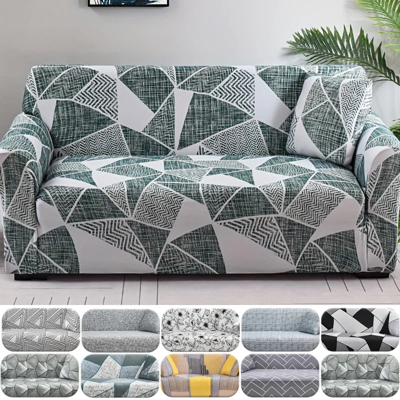 Floral Printed Stretch Sofa Cover with Elastic Band