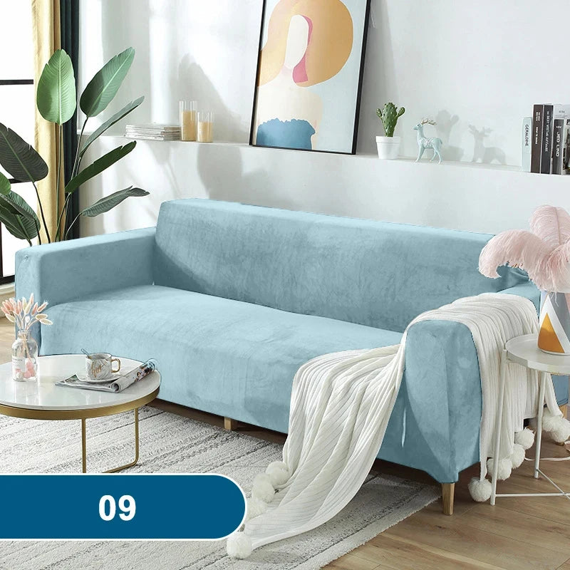 Soft & Thick Velvet Sofa Cover with Armrest for L-Shaped Sofas