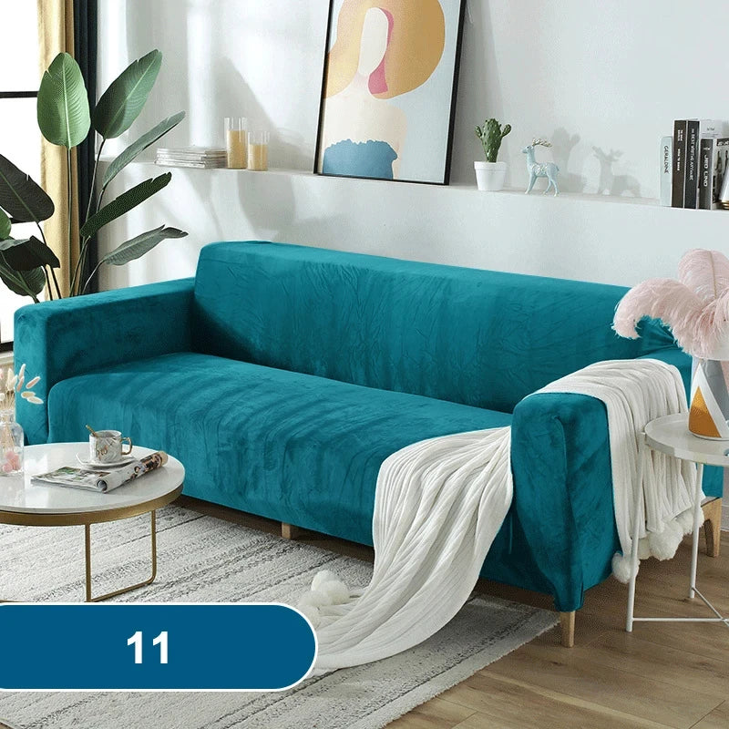 Soft & Thick Velvet Sofa Cover with Armrest for L-Shaped Sofas