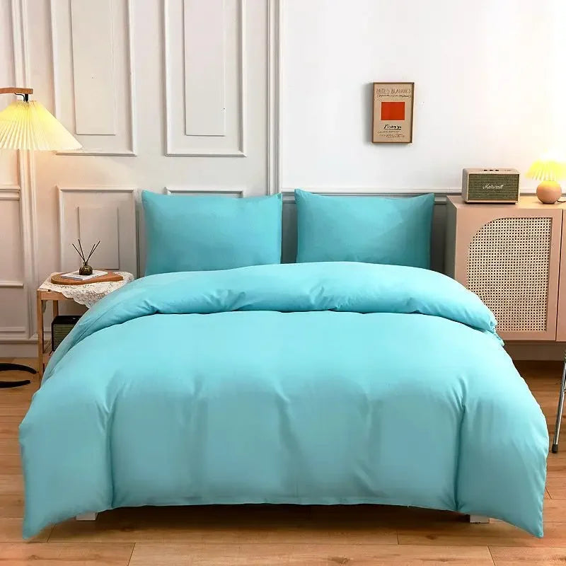 Nordic 3/4Pcs Solid Solor Bedding Set Home Duvet Cover Sheet Quilt Cover AB side Bedroom Decor Queen King Size 150x200 220x240