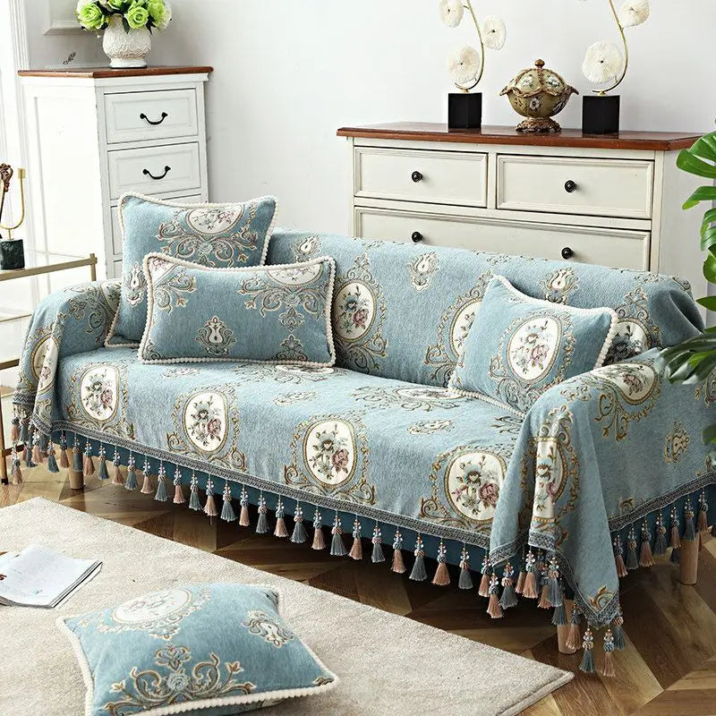 Throw Blanket Cotton Sofa Cover With Tassel Dust Anti-cat Scratch Protection Cover Sofa Blanket Full Four Season Throw Blanket