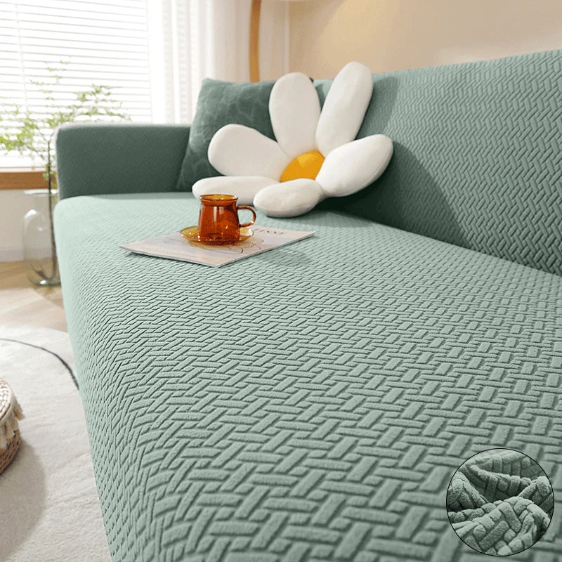 Jacquard Sofa Cover For Living Room Elastic Thick Jacquard Sofa Cover For Sofa L-shaped Corner Sofa Covers 1/2/3/4/5 Seater