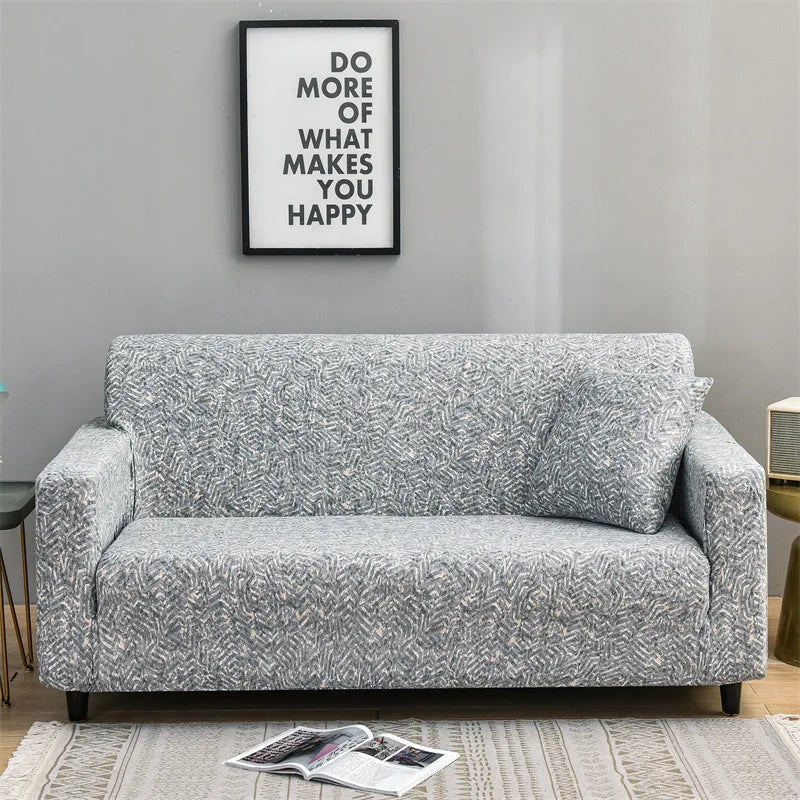 Floral Printed Stretch Sofa Cover with Elastic Band