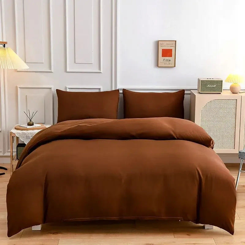 Nordic 3/4Pcs Solid Solor Bedding Set Home Duvet Cover Sheet Quilt Cover AB side Bedroom Decor Queen King Size 150x200 220x240