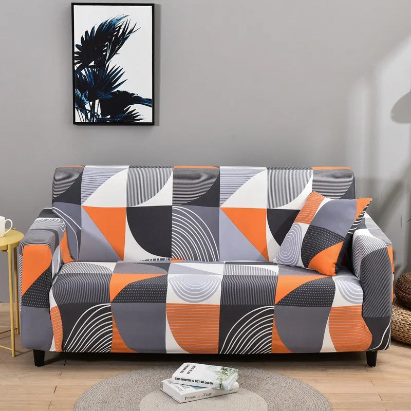 Floral Printed Stretch Sofa Cover with Elastic Band
