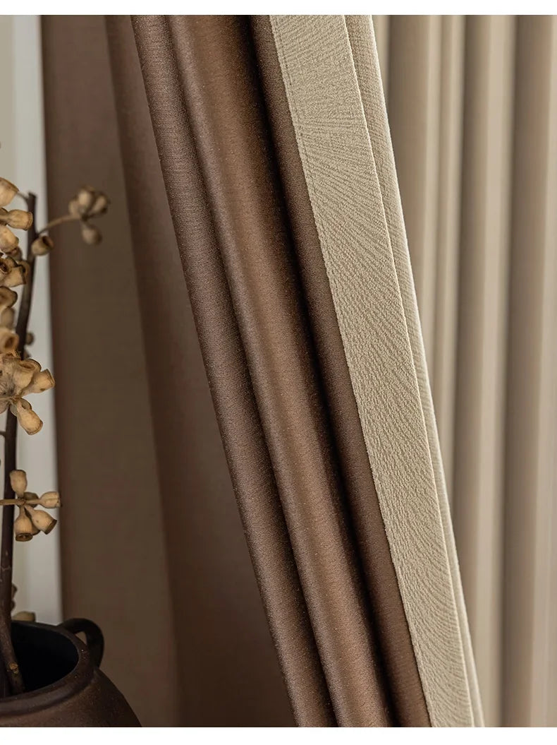 Custom Beige Chenille Luxury Curtains