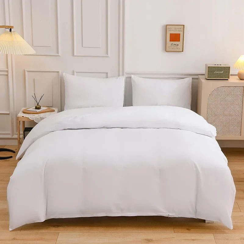 Nordic 3/4Pcs Solid Solor Bedding Set Home Duvet Cover Sheet Quilt Cover AB side Bedroom Decor Queen King Size 150x200 220x240