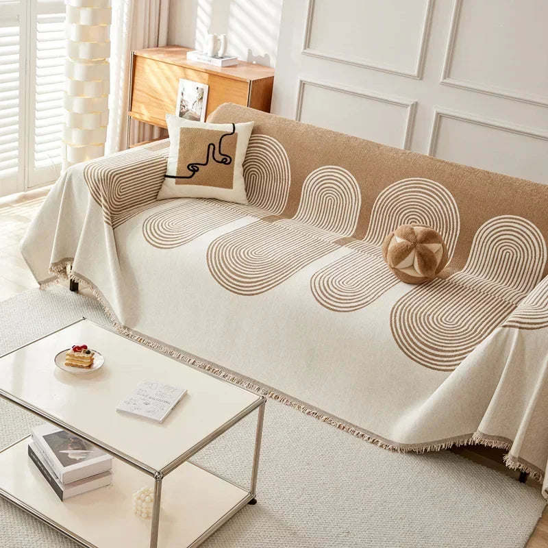 Nordic Tassel Throw Blanket Single Full Four Season Cotton Sofa Cover Dust Anti-cat Scratch Protection Cover Sofa Blanket Carpet
