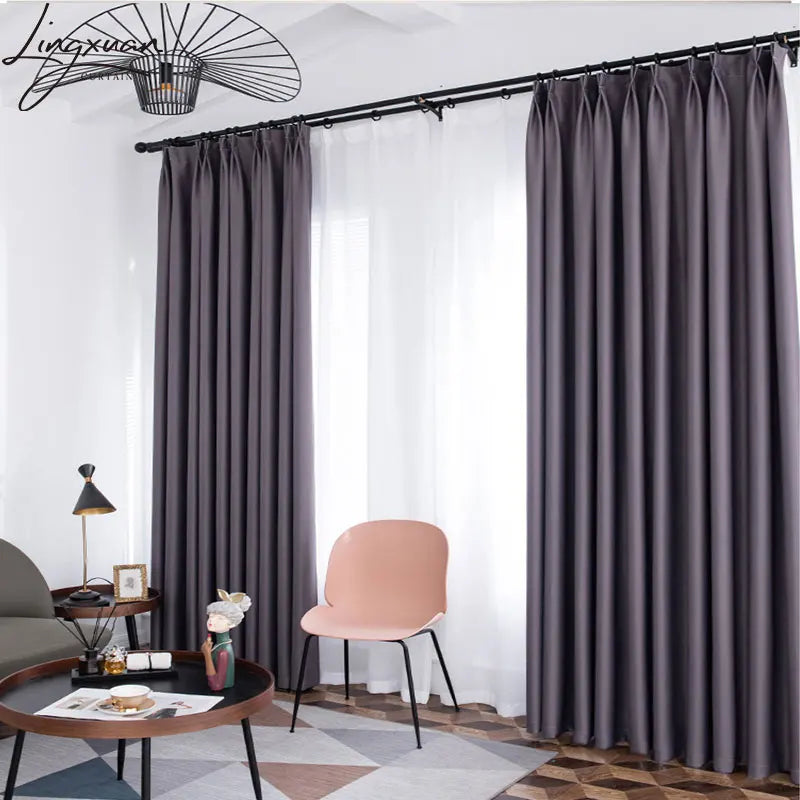 Modern Blackout Curtains For Living Room Window Thick Curtain For Bedroom Cloth Fabric Ready Made Drapes Blinds High Shading 95%