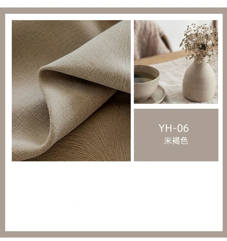 Custom Beige Chenille Luxury Curtains