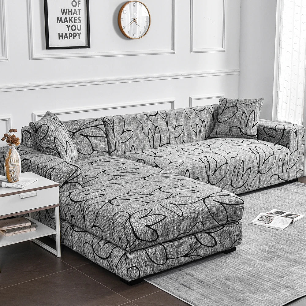 Flower Printed Elastic Sofa Cover for Living Room & Bedroom