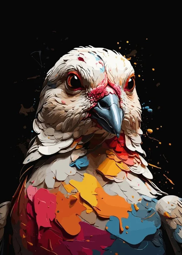 Crane Bird Owl Parrot Eagle Toucan Flamingo Animal Splatter Poster Print Canvas Painting for Living Room Home Decor Cuadros