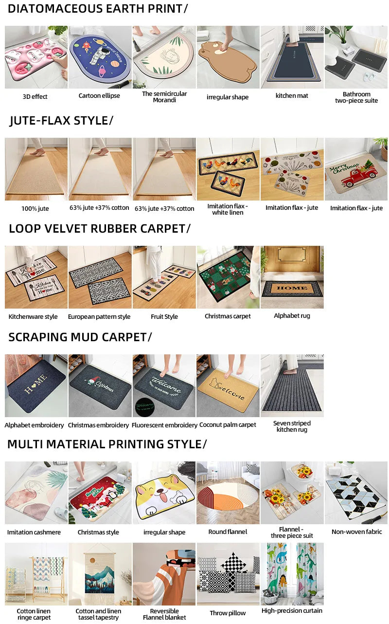 Modern Anti-Slip Kitchen & Entrance Rug