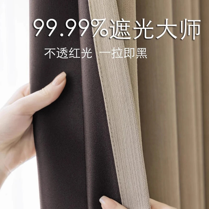 Custom Size Super Soft Chenille High Blackout Curtains for Bedroom Living Room Romantic Colors Three-dimensional Texture