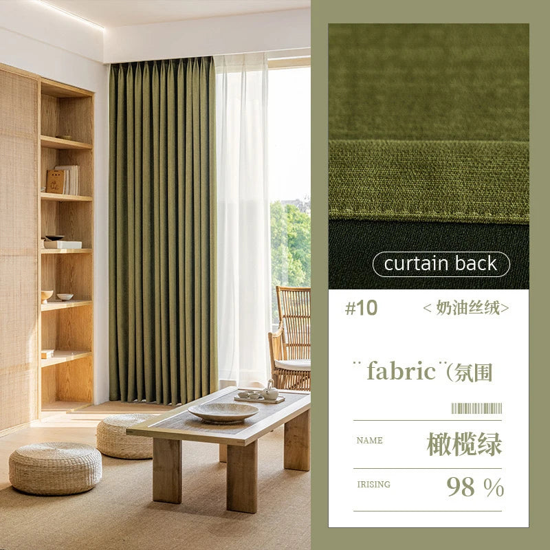 Custom Size Super Soft Chenille High Blackout Curtains for Bedroom Living Room Romantic Colors Three-dimensional Texture