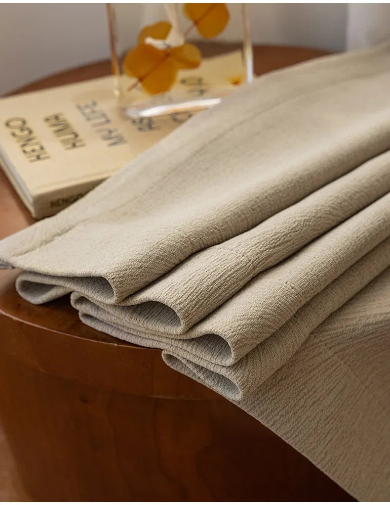 Custom Beige Chenille Luxury Curtains