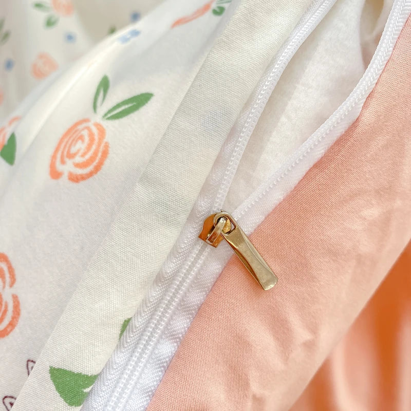 100% Washed Floral Bedding Set