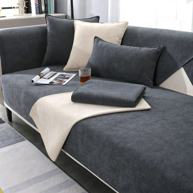 Four Seasons Universal New Chenille Non-Slip Sofa Cushion Simple Sofa Cover Towel Luxury Sofa Cushion Backrest Cover Home Decor