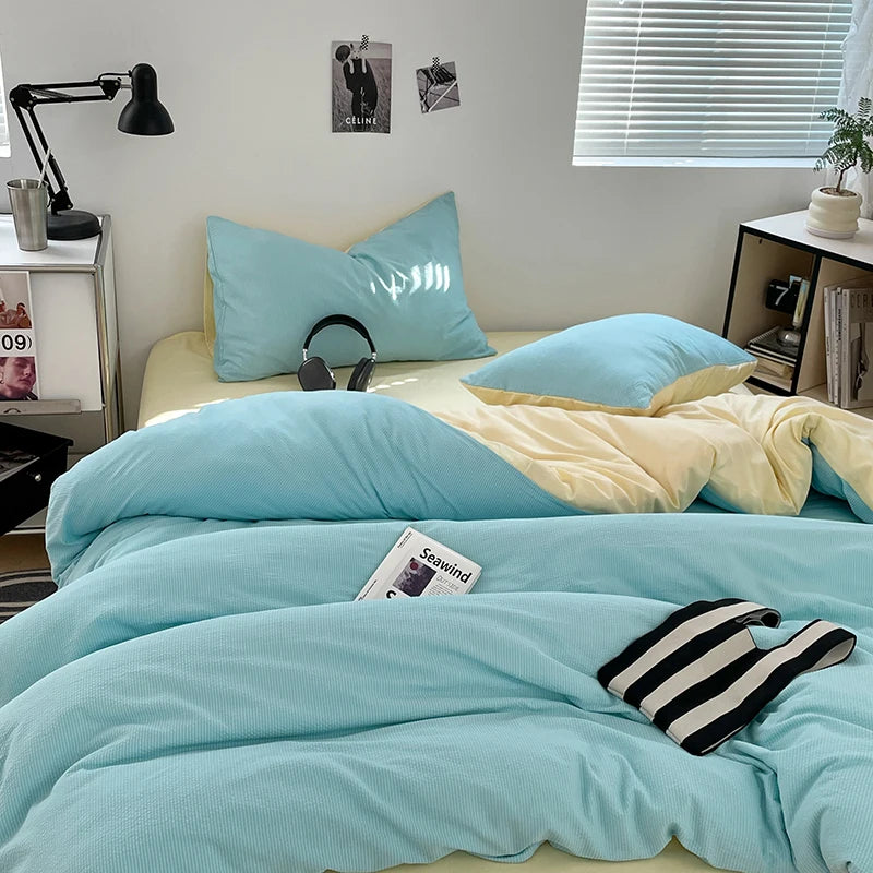 3pcs Duvet Cover Black Fashion Bedding Set for Men Grey Comforter Cover Microfiber Solid Color Quilt Cover with 2 Pillowcases