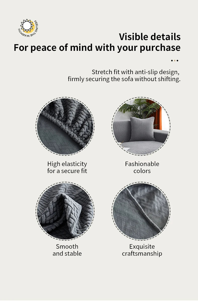 Jacquard Dustproof Sofa Cover - Removable & Washable Protector