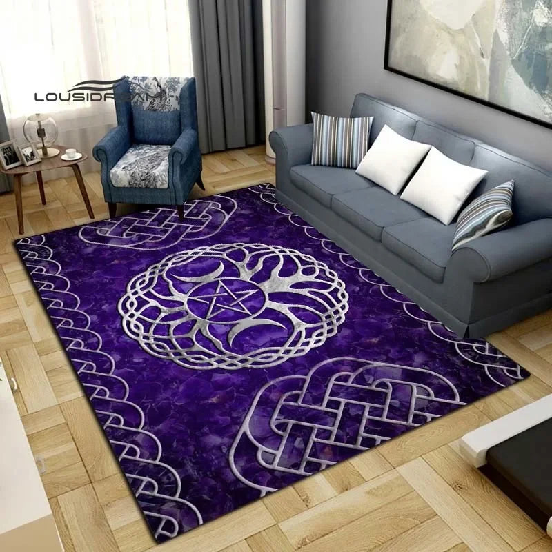 Gothic Witch Sacrifice Rugs Triple Moon Divination Home Living room Bedroom Large area soft carpet Halloween Decoration Rune # 6