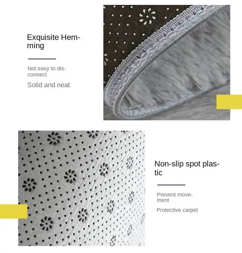 Nordic Minimalist Silk Wool Non-Slip Rug