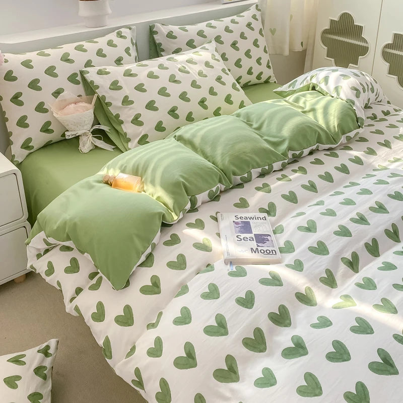 100% Washed Floral Bedding Set