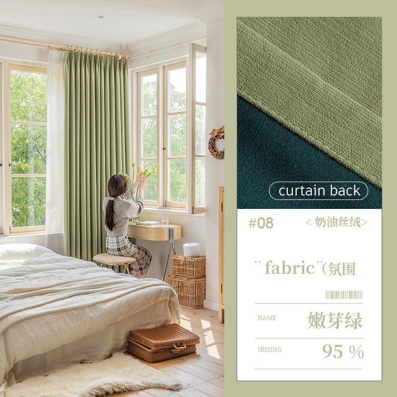 Custom Size Super Soft Chenille High Blackout Curtains for Bedroom Living Room Romantic Colors Three-dimensional Texture