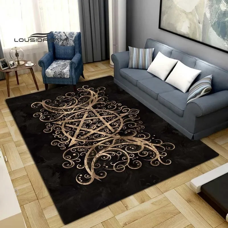Gothic Witch Sacrifice Rugs Triple Moon Divination Home Living room Bedroom Large area soft carpet Halloween Decoration Rune # 6