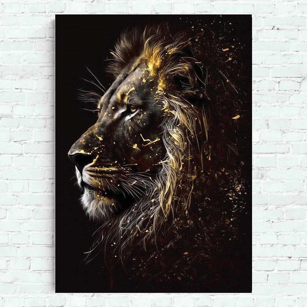 Black And Gold Animals Poster Home Office Wall Bedroom Living Room Kitchen Decoration Painting