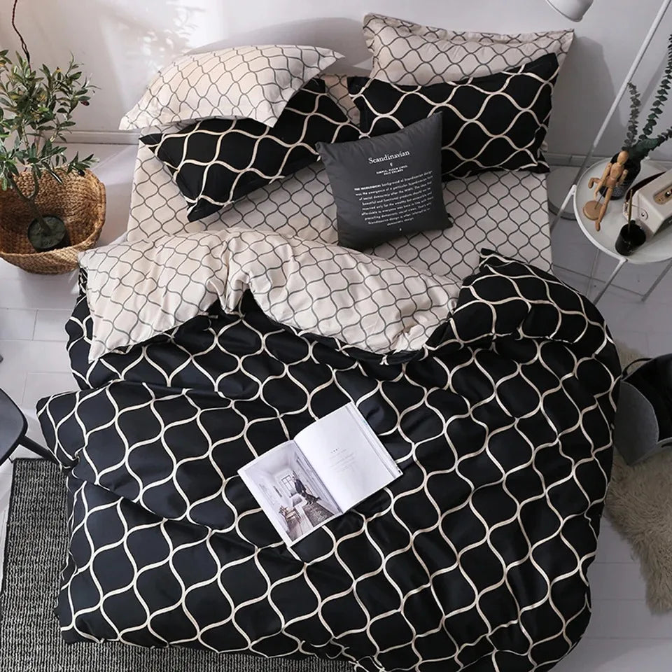 Luxury Black Comforter Set with Pillowcases