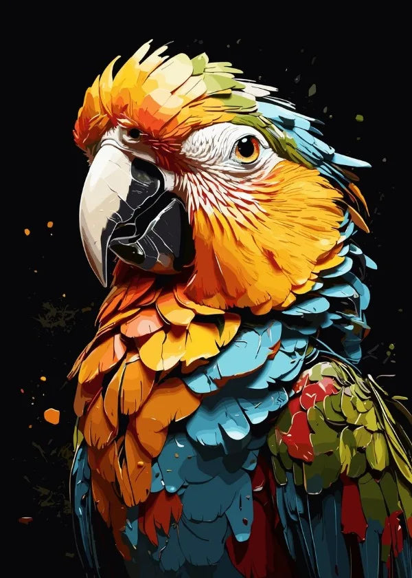 Crane Bird Owl Parrot Eagle Toucan Flamingo Animal Splatter Poster Print Canvas Painting for Living Room Home Decor Cuadros