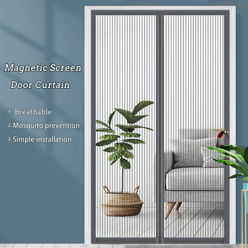 Multisize Anti-Mosquito Net Self-adhesive Anti-Mosquito Curtain Anti Bug Insect Mesh Net No Punching Automatic Closing Curtains